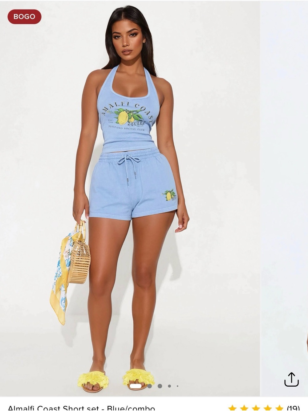 Fashion Nova Light Blue Halter Tank Top